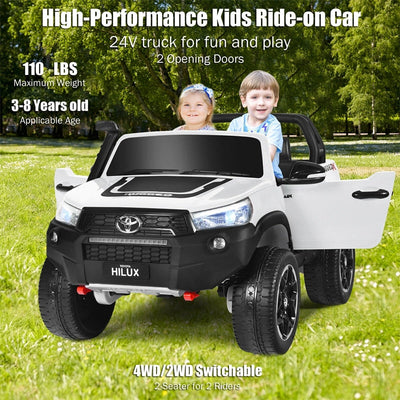 24V Licensed Toyota Hilux Kids Ride Truck 2 Seat 4WD with Remote Control