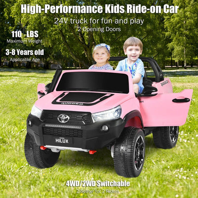 24V Licensed Toyota Hilux Kids Ride Truck 2 Seat 4WD with Remote Control