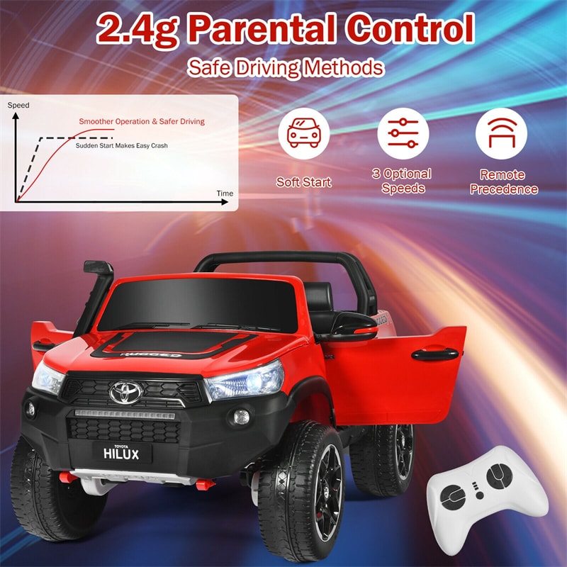 24V Licensed Toyota Hilux Kids Ride Truck 2 Seat 4WD with Remote Control