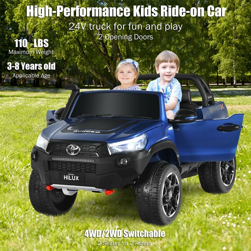 24V Licensed Toyota Hilux Kids Ride Truck 2 Seat 4WD with Remote Control