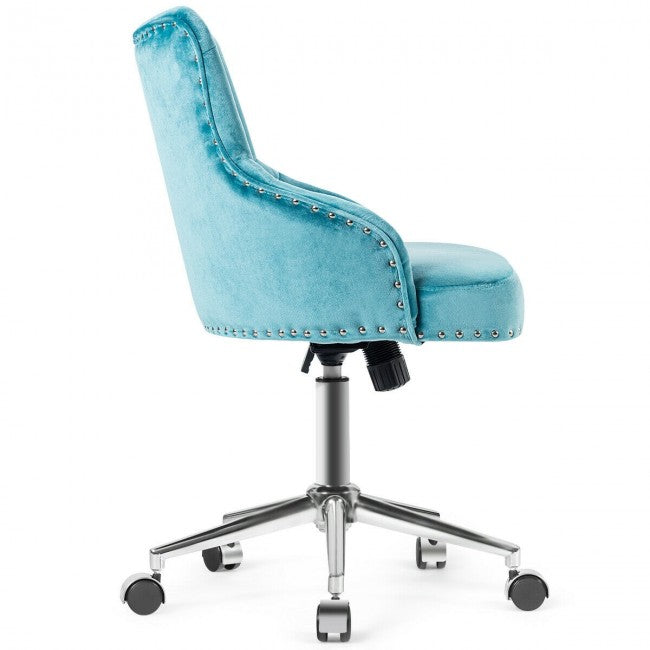 Chairliving - Tufted Upholstered Swivel Computer Desk Chair with Nailed Tri