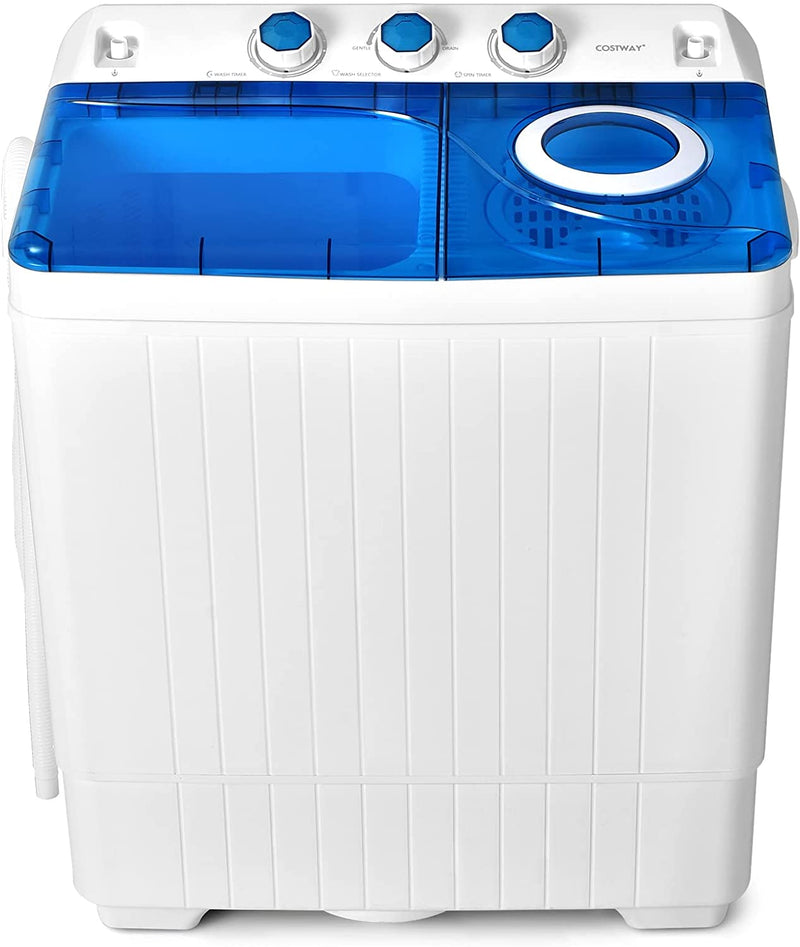 26lbs Portable Semi-Automatic Washing Machine 2 in 1 Twin Tub Washer with Timer Function