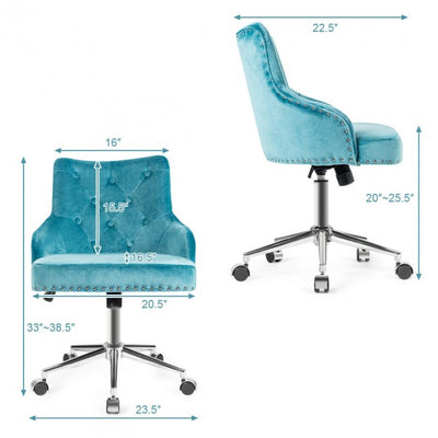 Chairliving - Tufted Upholstered Swivel Computer Desk Chair with Nailed Tri