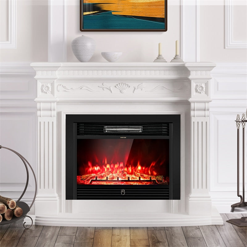 28.5" Recessed Mounted Standing Electric Fireplace Insert Heater with 3 Color Flame