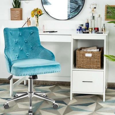 Chairliving - Tufted Upholstered Swivel Computer Desk Chair with Nailed Tri