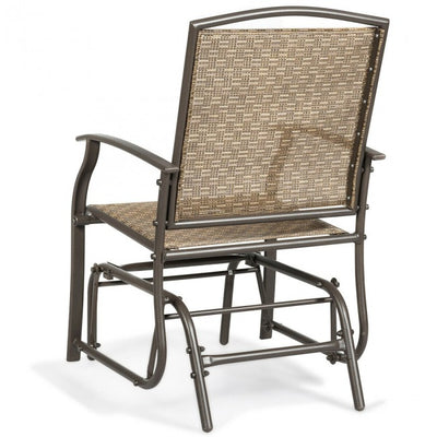 Outdoor Single Swing Rocking Chair Lounge Glider Seating with Breathable Mesh Fabric