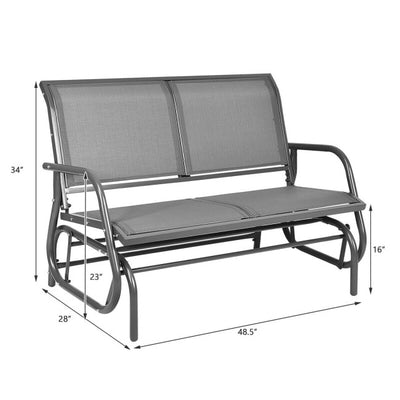 2 People Outdoor Swing Lounge Glider Rocking Chair Patio Loveseat Rocker with Spacious Space