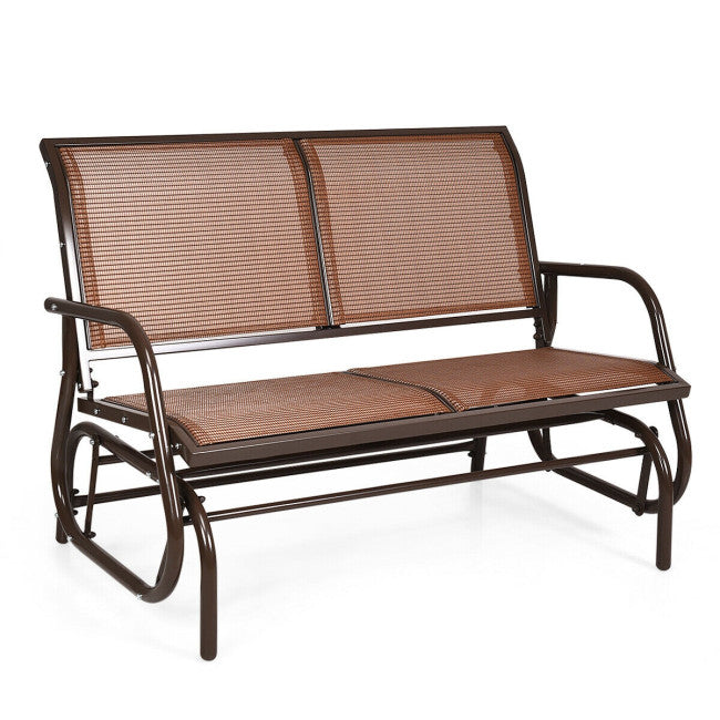 2 People Outdoor Swing Lounge Glider Rocking Chair Patio Loveseat Rocker with Spacious Space