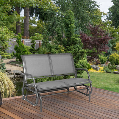 2 People Outdoor Swing Lounge Glider Rocking Chair Patio Loveseat Rocker with Spacious Space