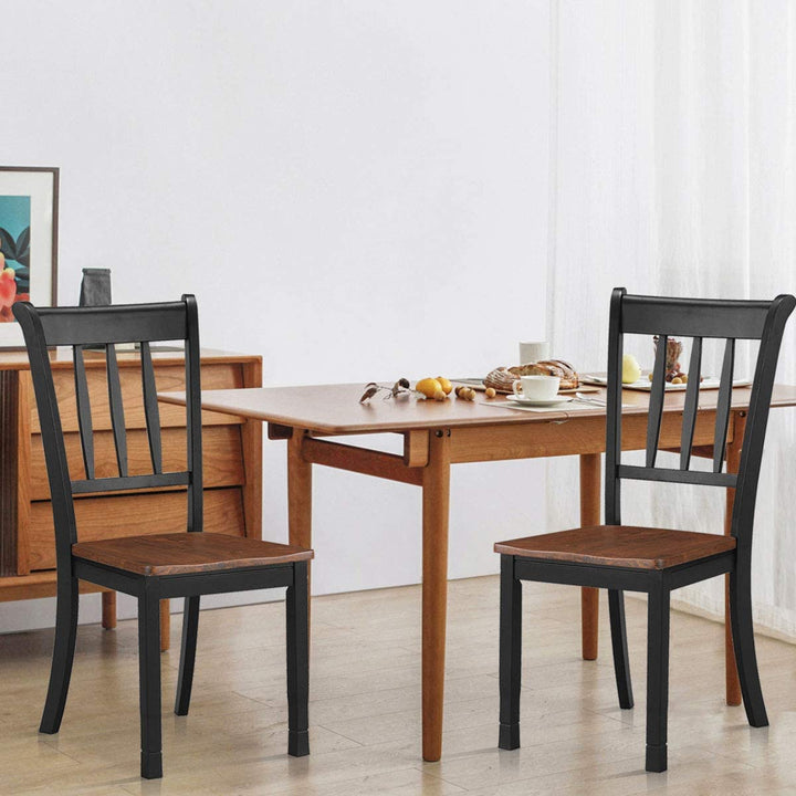 2 Pieces Solid Wood Whitesburg Dining Chairs with Spindle Back and Wood Seating