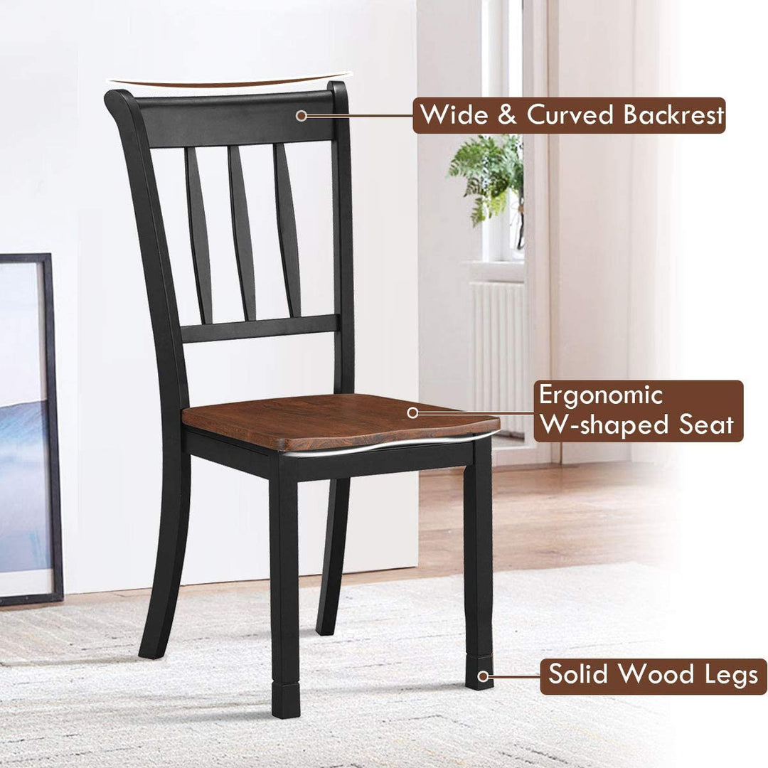 2 Pieces Solid Wood Whitesburg Dining Chairs with Spindle Back and Wood Seating
