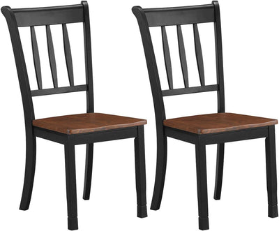 2 Pieces Solid Wood Whitesburg Dining Chairs with Spindle Back and Wood Seating