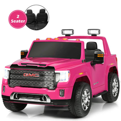 2 Seater Battery Powered GMC Kids Ride on Truck 12V Licensed Electric Car with Remote Control and Storage Box