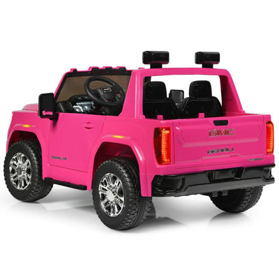 2 Seater Battery Powered GMC Kids Ride on Truck 12V Licensed Electric Car with Remote Control and Storage Box-Canada Only