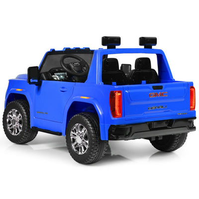 2 Seater Battery Powered GMC Kids Ride on Truck 12V Licensed Electric Car with Remote Control and Storage Box-Canada Only