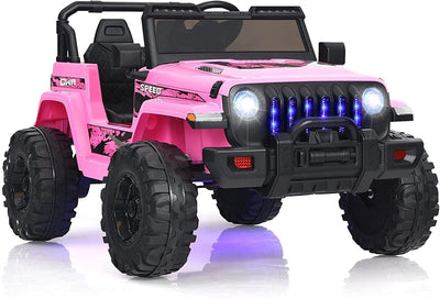 12V Kids Ride Jeep Electric Truck with Parental Remote Control and LED Lights-Canada Only