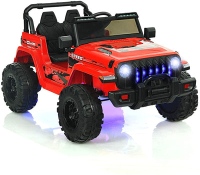 12V Kids Ride Jeep Electric Truck with Parental Remote Control and LED Lights-Canada Only