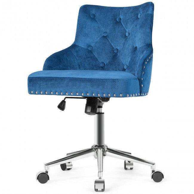 Chairliving - Tufted Upholstered Swivel Computer Desk Chair with Nailed Tri