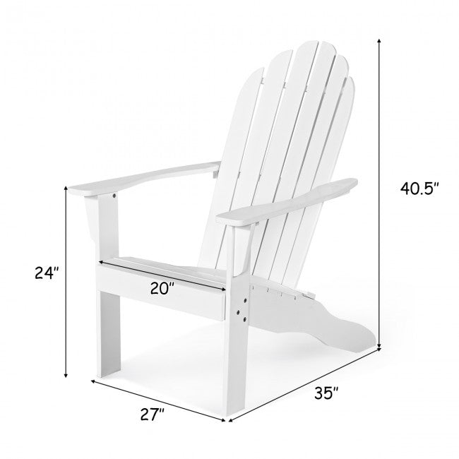 Outdoor Wooden Adirondack Lounge Chair Armchair with Ergonomic Design