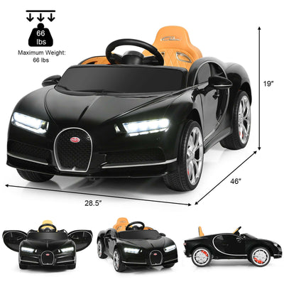 12V Licensed Bugatti Chiron Kids Ride on Car with Storage Box and MP3