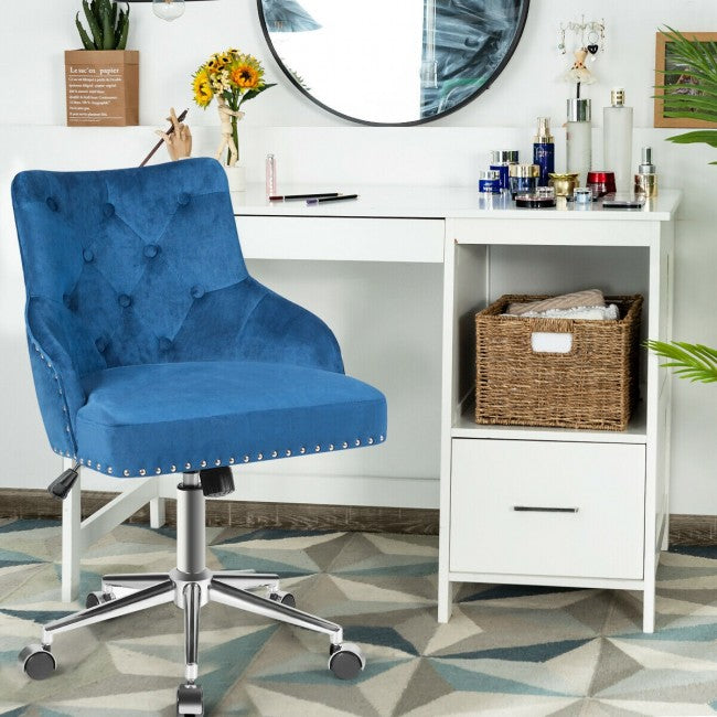Chairliving - Tufted Upholstered Swivel Computer Desk Chair with Nailed Tri