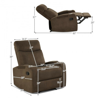 Single Recliner Chair Adjustable Sofa Lounger Home Theater Recliner Sofa Furniture with Backrest and Thick Seat Cushion