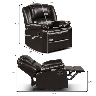 Single PU Leather Recliner Chair Ergonomic Lounger Sofa Home Theater Seating with Footrest Armrest