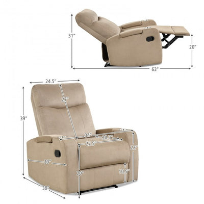 Single Recliner Chair Adjustable Sofa Lounger Home Theater Recliner Sofa Furniture with Backrest and Thick Seat Cushion