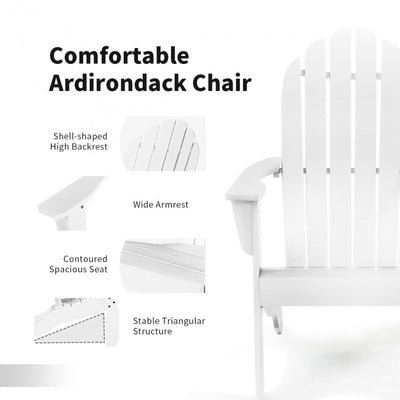 Outdoor Wooden Adirondack Lounge Chair Armchair with Ergonomic Design