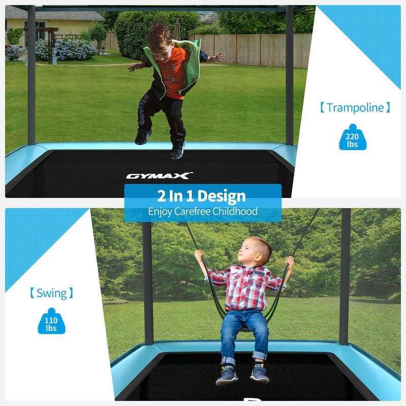 6 Feet Kids Entertaining Trampoline with Swing Safety Fence