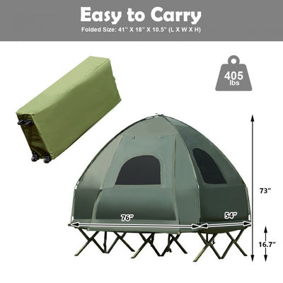 2-Person Outdoor Portable Camping Tent Compact Pop Up Combo Set with Sleeping Bag