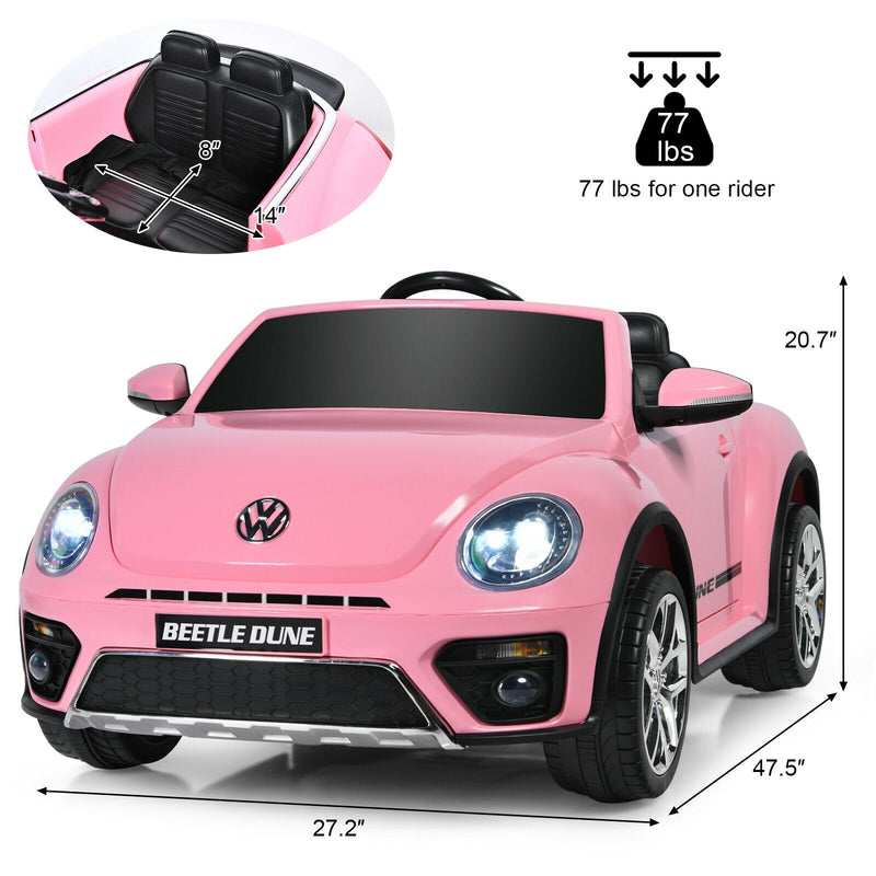 12V Licensed Volkswagen Beetle Kids Ride On Car with Remote Control