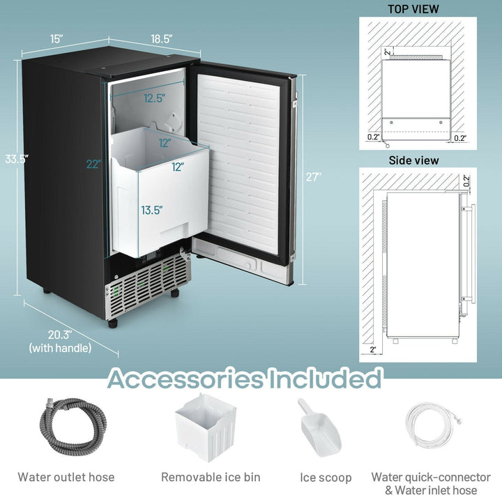 Free-Standing Built-in Ice Maker with 80lbs per Day