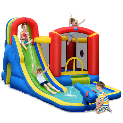 Inflatable Kid Bounce House Slide Climbing Splash Park Pool Jumping Castle Without Blower