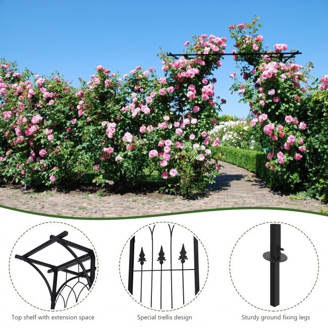 82 x 20.5 Inch Metal Pergola Garden Arch for Various Climbing Plant