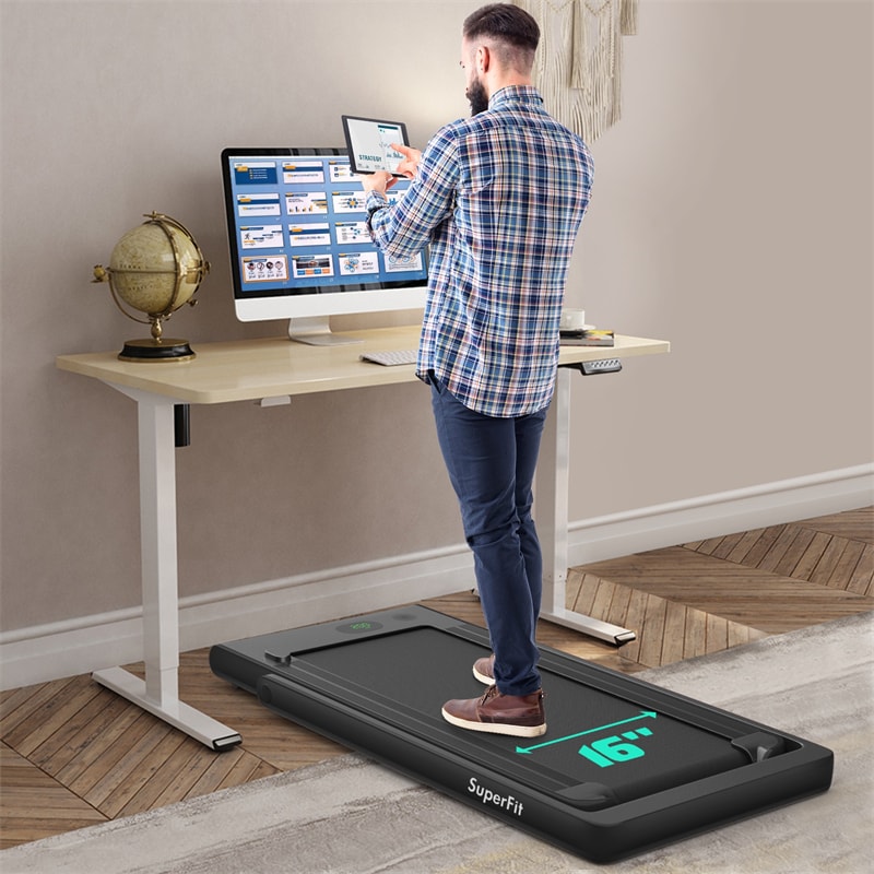 2 in 1 Folding Electric Treadmill 2.25HP Superfit Under Desk Treadmill