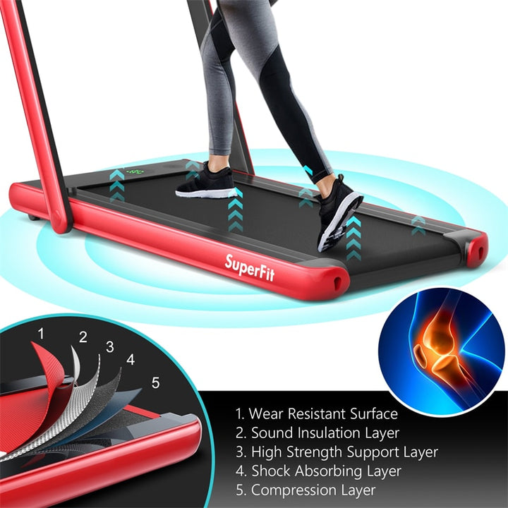 2 in 1 Folding Electric Treadmill 2.25HP Superfit Under Desk Treadmill