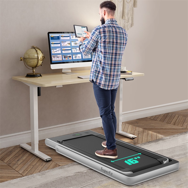2 in 1 Folding Electric Treadmill 2.25HP Superfit Under Desk Treadmill