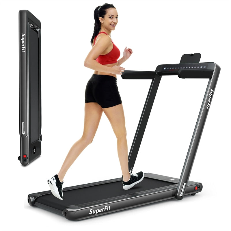 2 in 1 Folding Treadmill Electric Motorized Health Fitness