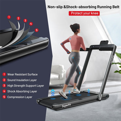 2 in 1 Folding Treadmill Electric Motorized Health Fitness