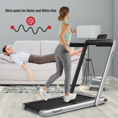 2 in 1 Folding Treadmill Electric Motorized Health Fitness