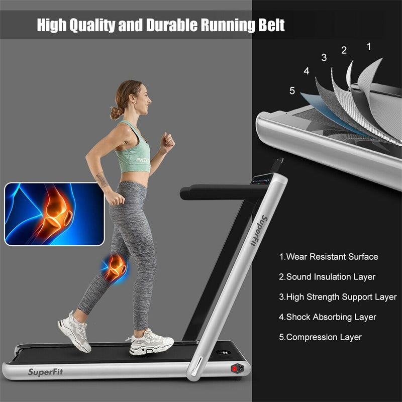 2 in 1 Folding Treadmill Electric Motorized Health Fitness