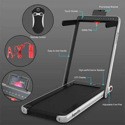 2 in 1 Folding Treadmill Electric Motorized Health Fitness