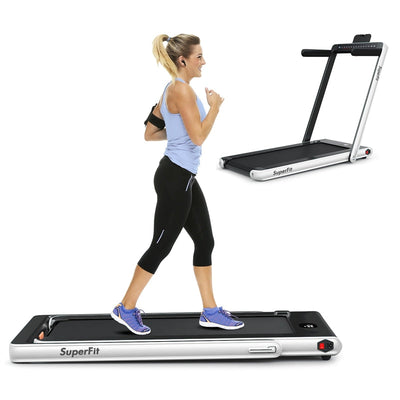 2 in 1 Folding Treadmill Electric Motorized Health Fitness