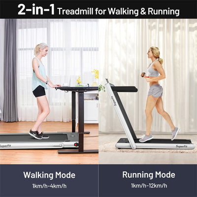 2 in 1 Folding Treadmill Electric Motorized Health Fitness