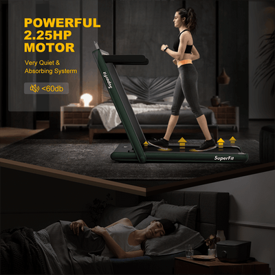 2 in 1 Folding Treadmill Electric Motorized Health Fitness