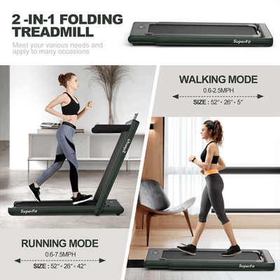 2 in 1 Folding Treadmill Electric Motorized Health Fitness