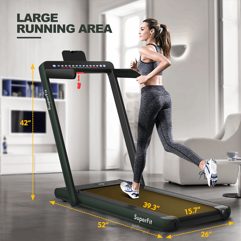 2 in 1 Folding Treadmill Electric Motorized Health Fitness