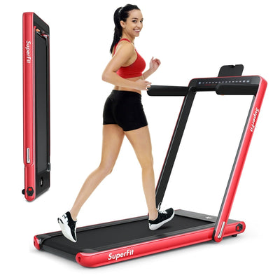 2 in 1 Folding Treadmill Electric Motorized Health Fitness