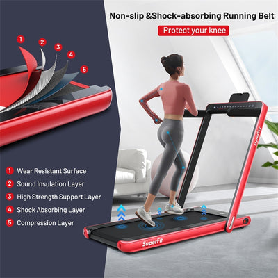 2 in 1 Folding Treadmill Electric Motorized Health Fitness